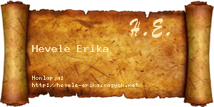 Hevele Erika névjegykártya